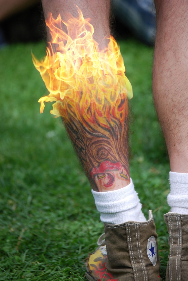 Creation of my leg is on fire, literally: Step 4